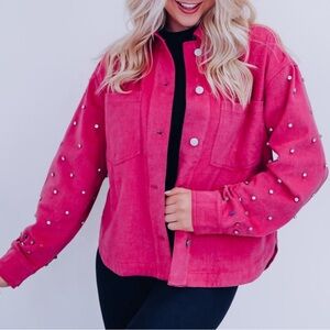 GeeGee Pink Jean Jacket w/Silver Studs